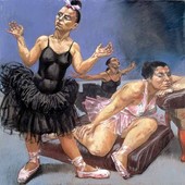 As Avestruzes Bailarinas, Paula Rego, pormenor de um tríptico